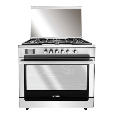 بوتاجاز فريش ماتريكس غاز تاتش بمقلاة هوائية - 90 سم - 5 شعلة - استانلس