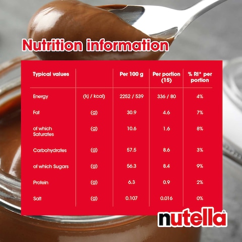 Nutella Hazelnut Chocolate Breakfast Spread Single Portion 15g