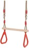 Rbwtoys Gymnastic Swing, Hanging Comfortable Grip With Rope, Wooden Monkey Bars For Backyard Swing Set RW-13139 Red