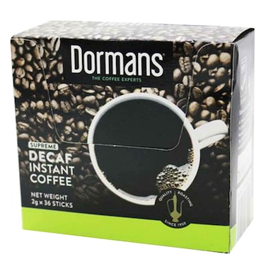 Dormans Instant Decaff Coffee 1.6Gx36