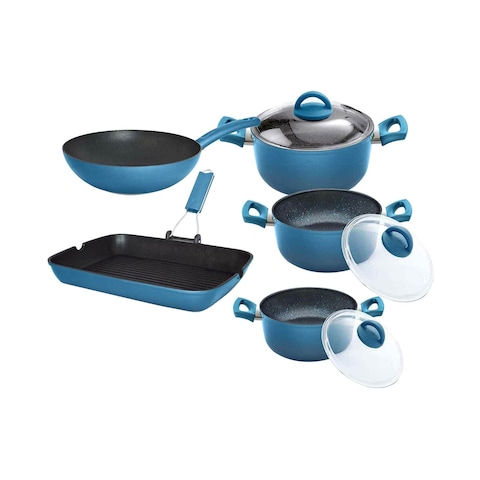 Illa Induction Cookware Set - 8 Pieces -Blue