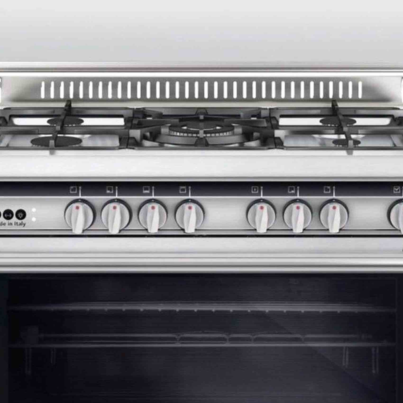 Glem Free Standing Gas Cooker ST9612RIFS Silver 90x60cm