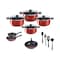 Tefal Tempo Cooking Set With Glass Lids - 15 Pieces - Red