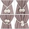 Sky-Touch 1 Pair Magnetic Curtain Tiebacks Magnetic Curtain Straps Strong Magnetic Curtain Buckle For Home Office, Beige