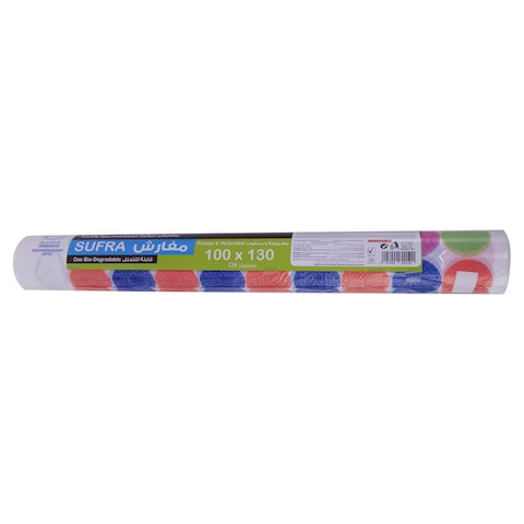 Carrefour Sufra Printed Disposable Table Cover Roll 50 Sheets 1 Rolls