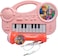 Party Time Little Singer Piano Keyboard 16 Keys, Multifunctional Musical Instrument Electronic Toy Piano with Microphone for Baby and Toddler (Pink)