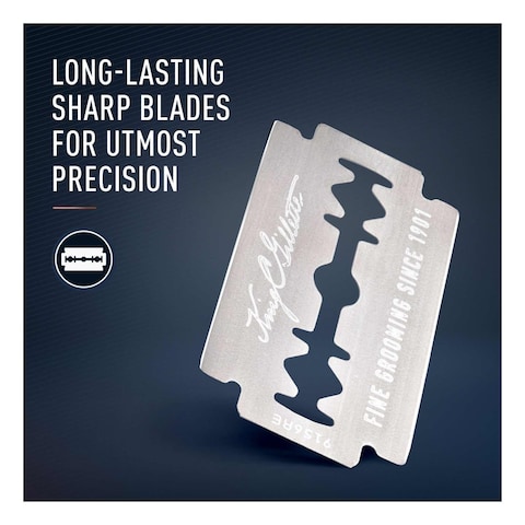 King C. Gillette Double Edge Safety Razor With 5 Platinum Coated Blades Silver 6 PCS