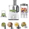 KENWOOD Food Processor 1000W Multi-Functional with 2 Stainless Steel Disks, Blender, Grinder Mill, Whisk, Dough Maker FDP65.400WH White

