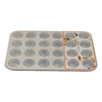 Home Maker Granite Non-Stick 24-Cup Mini Muffin Pan Beige