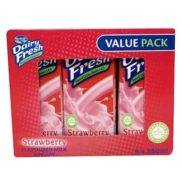 Brookside Dairy Fresh Strawberry Flavoured Milk 250Ml X Pack Of 6  Long Life