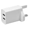 Green Mouse Dual USB-A Wall Charger White