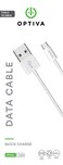 Optiva Quick Charge USB A to Type C Cable 1M   TPE Material + ABS Shell, USB Interface Port Anit-Oxidation and Anti Jamming White