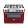 Bertazzoni Full Gas Cooker MAS905GGVLVIC Burgundy/Silver 90cm