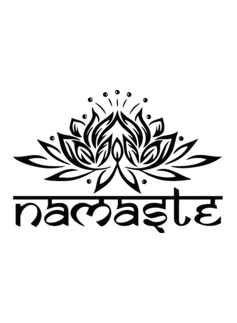 Spoil Your Wall Namaste Lotus Decorative Wall Sticker Black 80x54cm