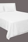 Deyarco Princess Flat Sheet 3pc-Fabric: Cotton Poly Easy Iron - Color: White -Size: Double 200X240cm + 2 Pillowcase Size: 50X75cm