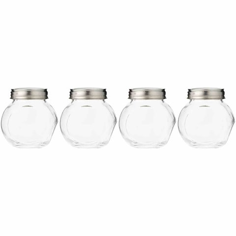 Harmony Table Top Candy Jars Clear/Silver 200ml 4 PCS