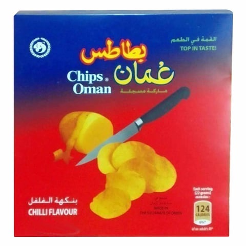 Oman Potato Chips Oman Chilli 22g x Pack of 14