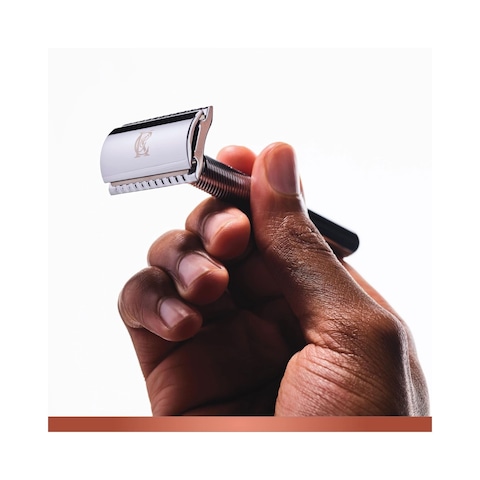 King C. Gillette Double Edge Safety Razor With 5 Platinum Coated Blades Silver 6 PCS