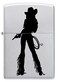 Zippo CI402634 205 Silhouette Cowgirl Satin Chrome Windproof Lighter