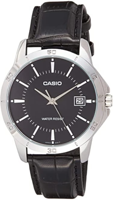 Casio - Watch For Men Black Dial Leather Band - MTP-V004L-1A
