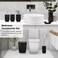 Bathroom Accessories Set of 6 Modern Design 6 Pieces Bathroom Accessory Set Soap Dispenser Toothbrush Holder Tooth Mug Soap Dish Toilet Brush Rubbish for Bathroom Home Decor (Black)