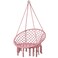 Hammock Chair, Hanging Swing Seat for Indoor &amp; Outdoor, Round Hammock Mesh Chair Pink Color