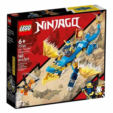 LEGO Ninjago 71760 Jay&#39;s Thunder Dragon Evo Toy Set 140 Pieces Multicolor
