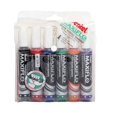 Pentel Maxiflo Whiteboard Marker Set 6PC