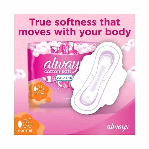 Always Cotton Soft Ultra Thin Normal sanitary Count with Wings 10 Pads