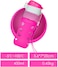 Aiwanto Glass Water Bottle Anti Slip Glass Pop Water Bottle School Office Water Bottle Handle and Protective Silicone Sleeve for Sports(Pink)