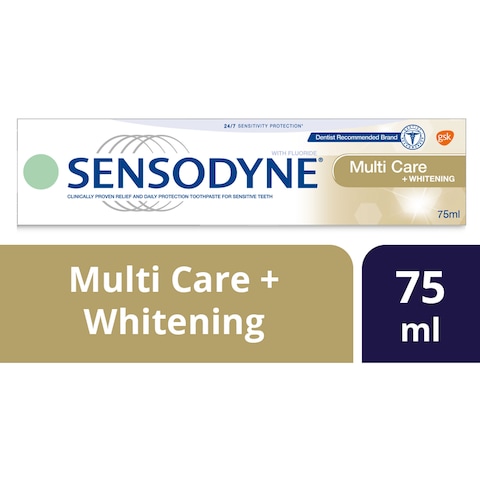 Sensodyne Multi Care + WhiteningاToothpaste For Sensitive Teeth Superior Whitening Action 75ml