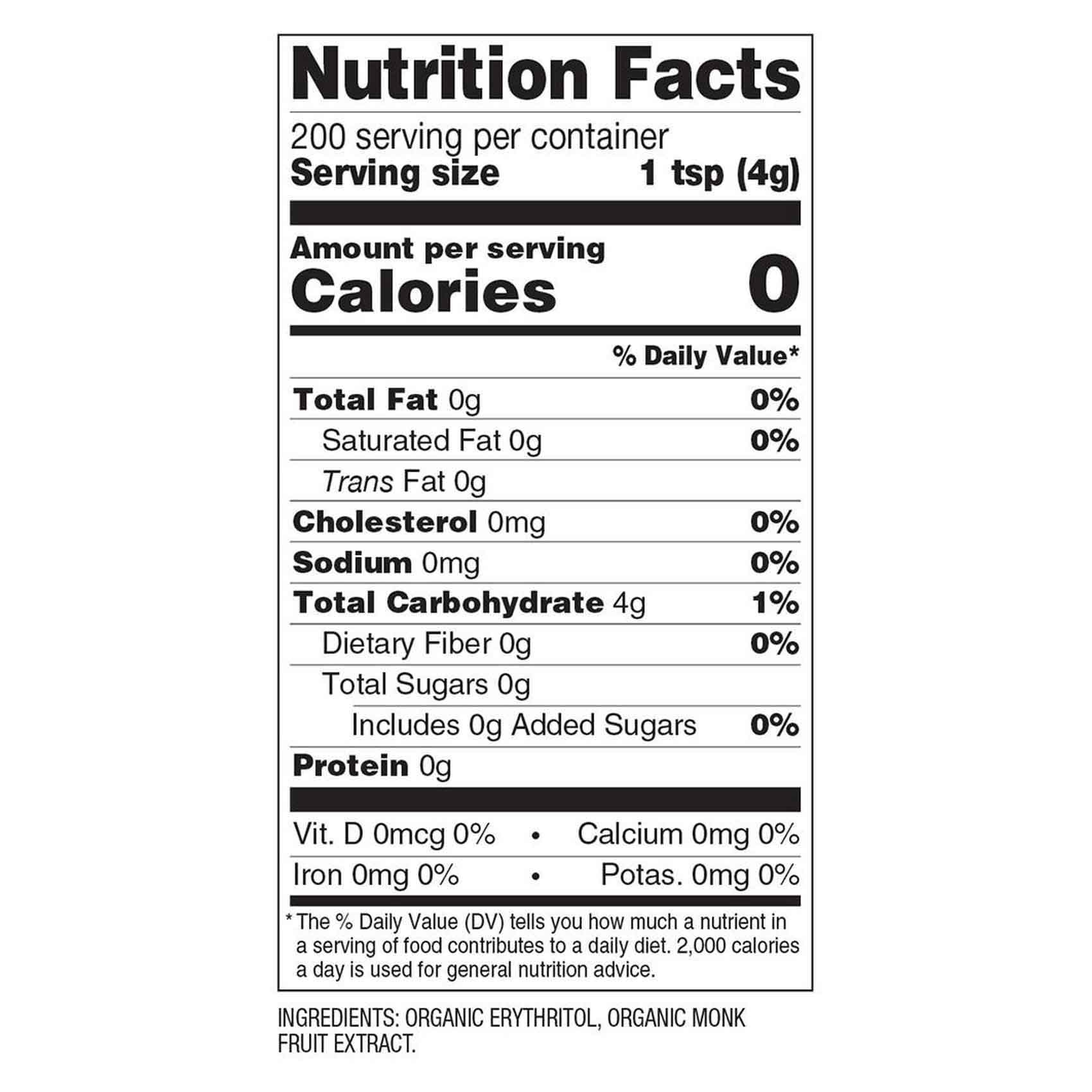 Sweetleaf Organic Monk Sweetener 800 Gram product thumbnail 2
