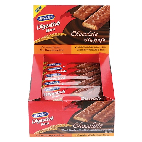McVities Digestive Bars Chocolate 30GR X24