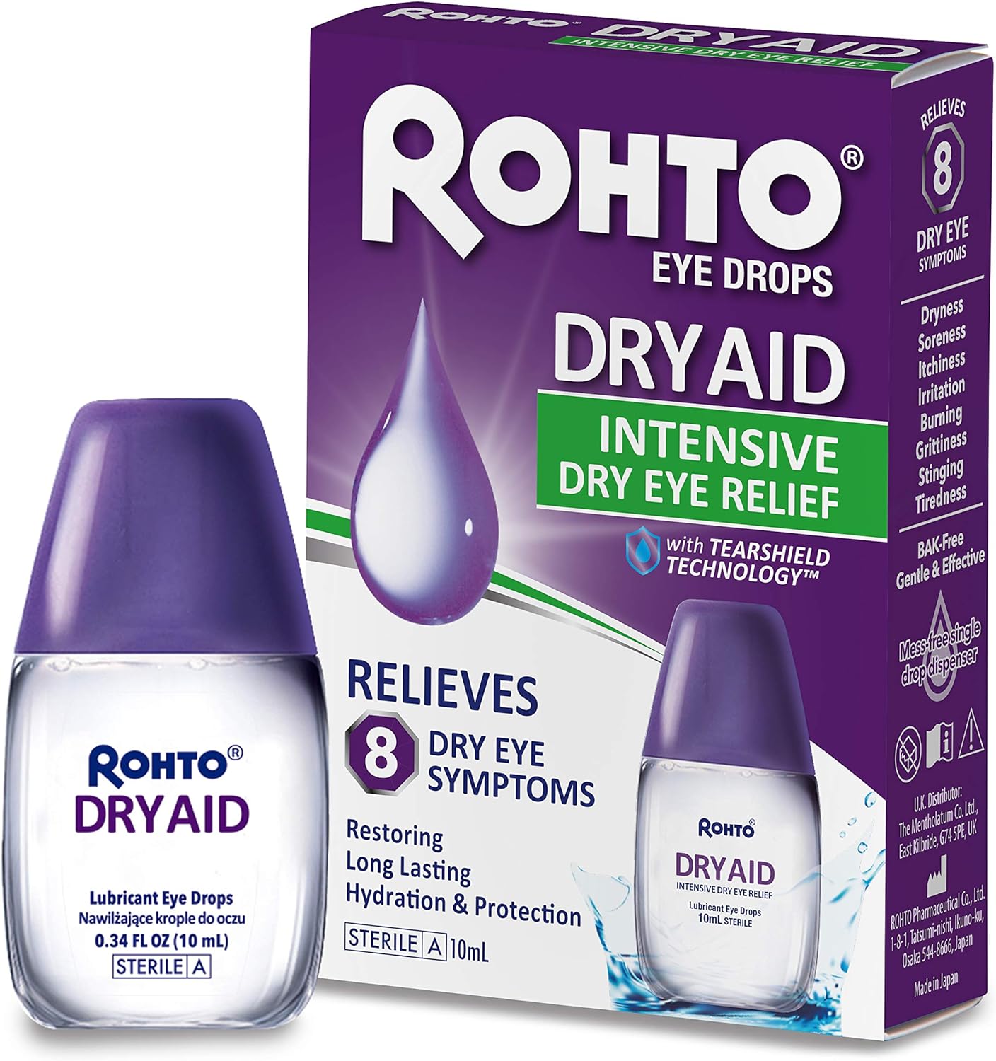 Mentholatum Rohto Dry Aid Intensive Dry Eye Relief - Eye Drops Official UK Stockists