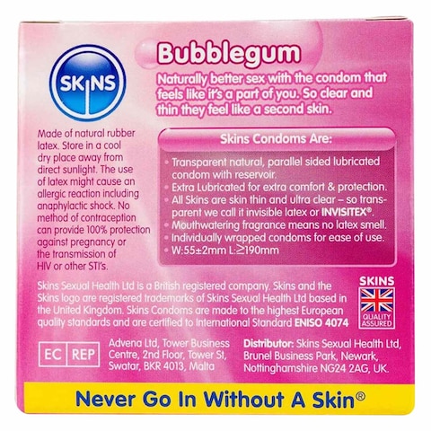 Skins Condoms Bubblegum 4Pack