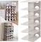Assembly 6 Layers Stackable Shoe Rack Stand, Adjustable Shoe Shelf for Entryway, Hallway, Closet(White)