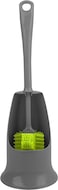 Royalford Rf9836 Pp+Trp Toilet Brush With Holder - Easy Storage With Comfortable Handle - Compact Design - Clears Clogged Toilets And Drains - Ideal For Home And Office Use - Grey