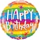 Qualatex Birthday Rainbow Stripes Foil Balloon- 18-Inch Size
