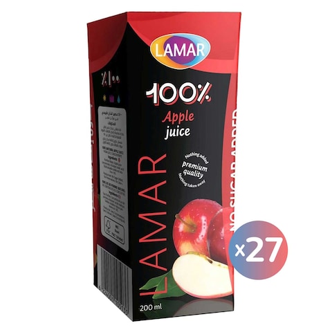 مشروب تفاح لمار 100% - 200 مل * 27 علبة