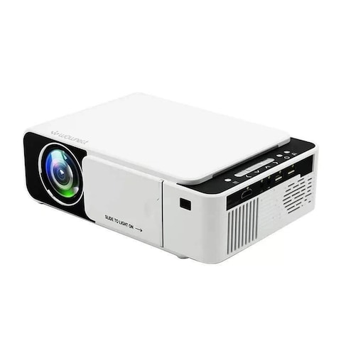 Wownect - T5 HD Projector 1080P with Stereo Surround Speakers 100 ANSI WiFi Home Theater Projector - White