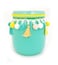 Ceramic Jar Turquoise with Pompoms 13cm