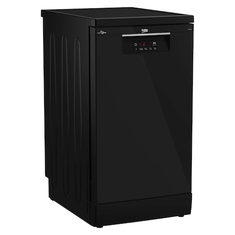 Beko Digital Slimline Dishwasher Half Load - 10 Persons - 5 Programs - 45 cm - Black - BDFS15020B