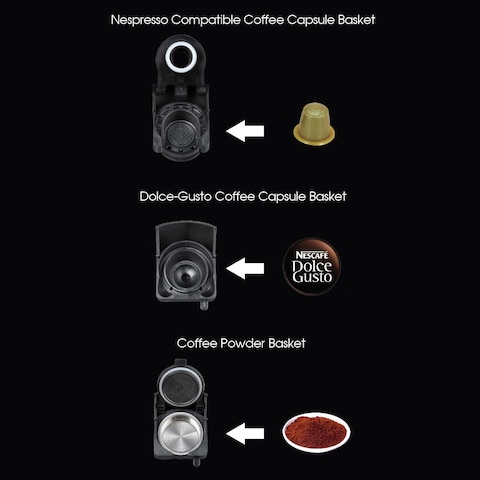 Saachi Multi-Capsule Coffee Machine NL-COF-7058C-WH With 19 Bar Automatic Steam Pressure Pump