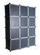 Generic - 12 Cubes Modular Storage Wardrobe Black