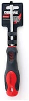 Geepas Precision Screwdriver &ndash; Slotted Screwdriver With Soft Grip Rubber Insulated Ergonomic Handle &ndash; Cr-V Build, Magnetic Tip And Hanging Hole For Easy Carry - Bicolored Red/Black &ndash; (Sl 6.5 X 100 mm)