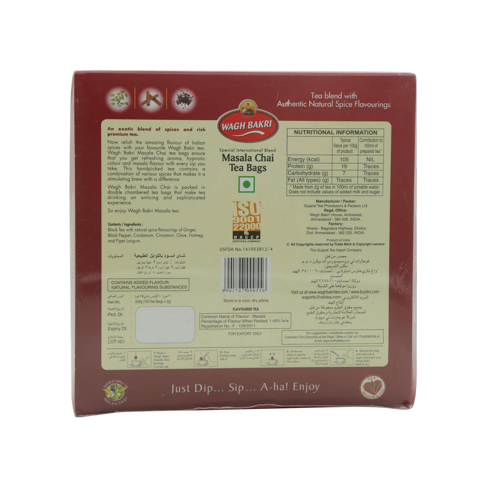 Wagh Bakri Masala Chai 100 Tea Bags