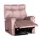 In House Velvet Rocking &amp; Rotating Recliner Chair - Light Pink - AB011
