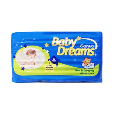 Sanita Baby Dreams New Born Diaper Size 1 2-4KG 32 Count