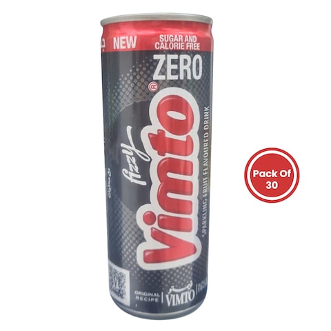 Vimto Fizzy Zero Sugar And Calorie Free Sparkling Fruit Drink 250ml x Pack of 30
