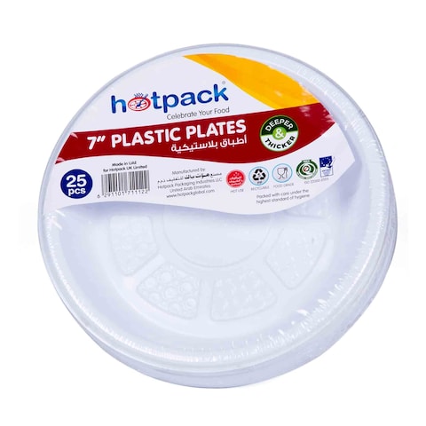 Buy Hotpack plastick plate 25 picese in Saudi Arabia